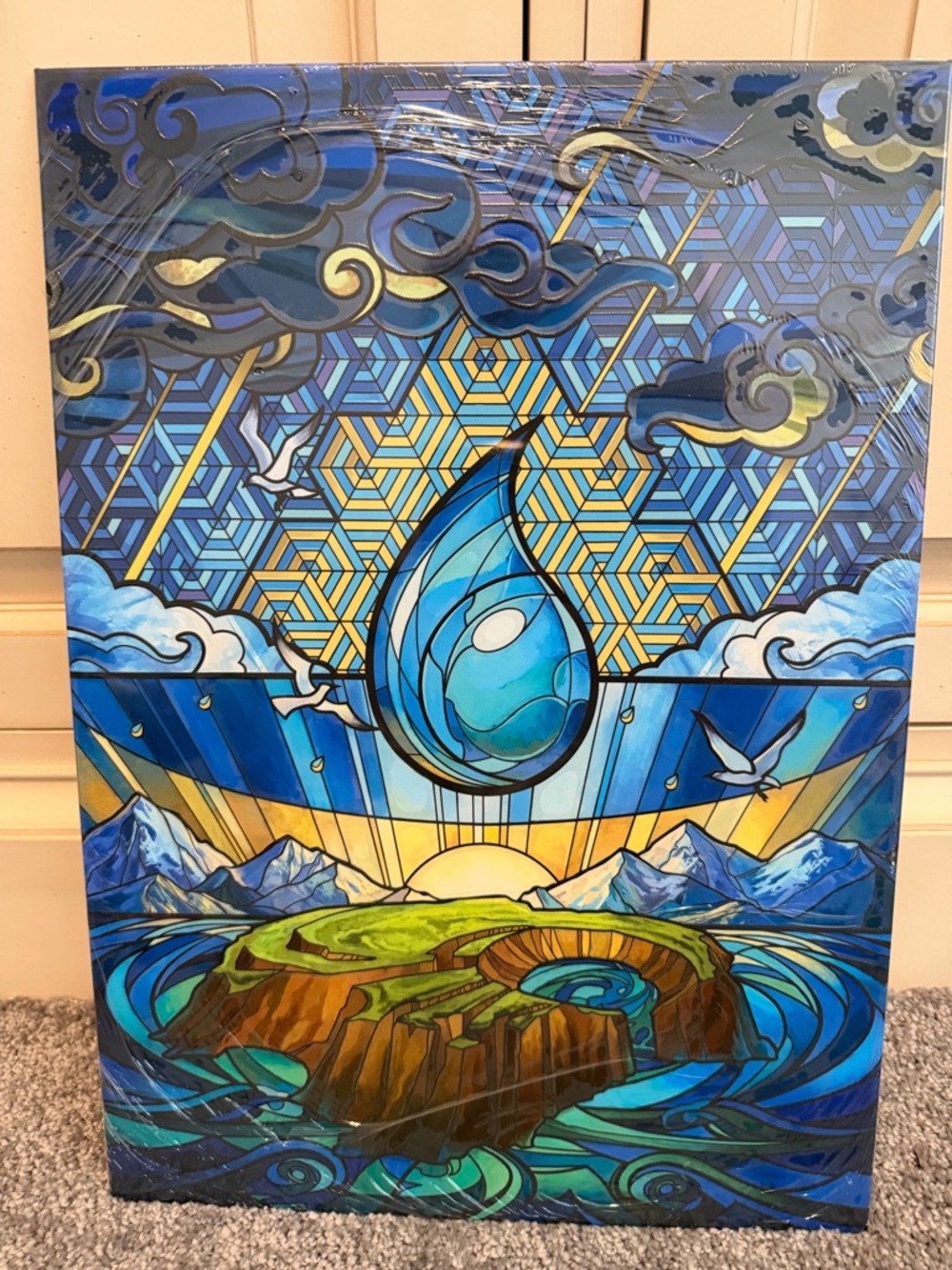 The Gathering Dominaria United 
Stained Glass Island" metal poster NEW - Picture 3 of 9